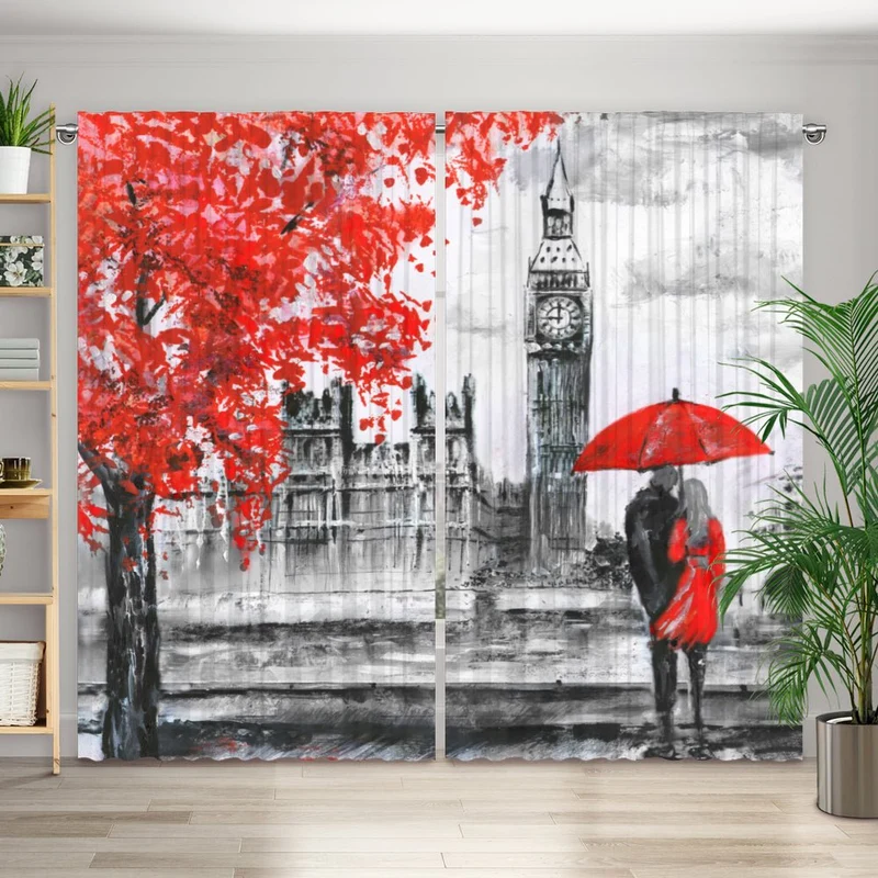 Vorhang Motiv "London Big Ben Gemaelde"