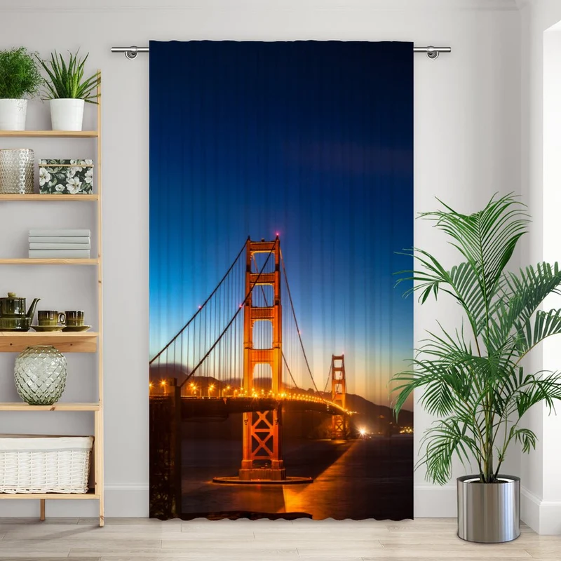 Vorhang Motiv "Golden Gate Bridge Nacht"