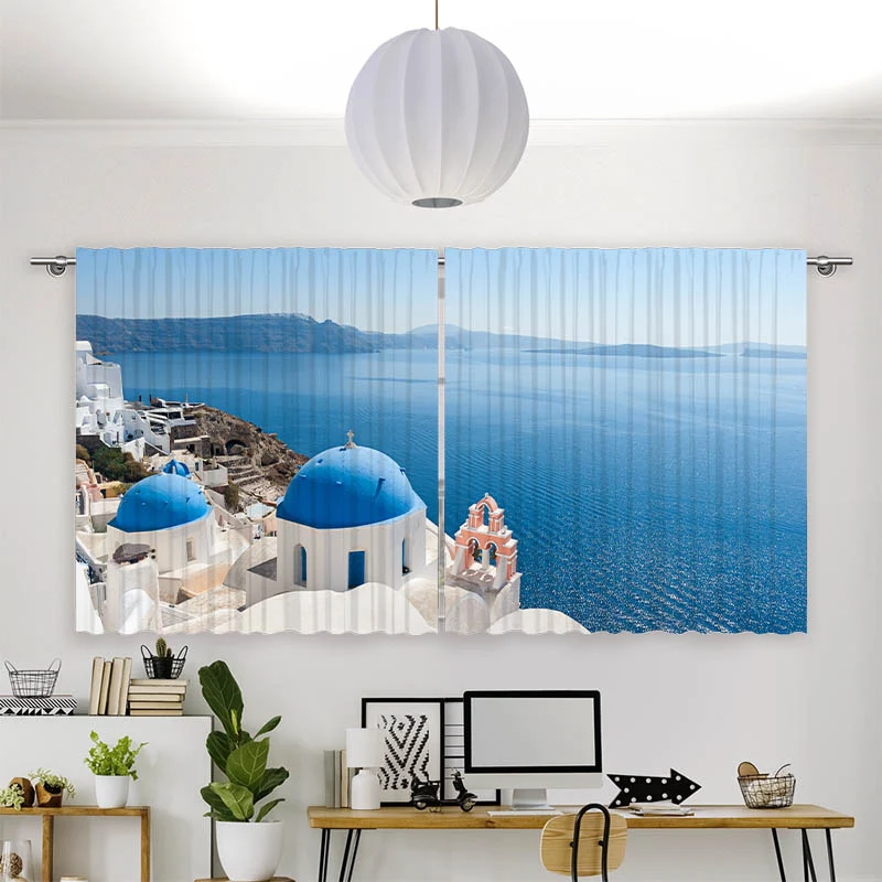 Vorhang Motiv "Kirche Santorini"