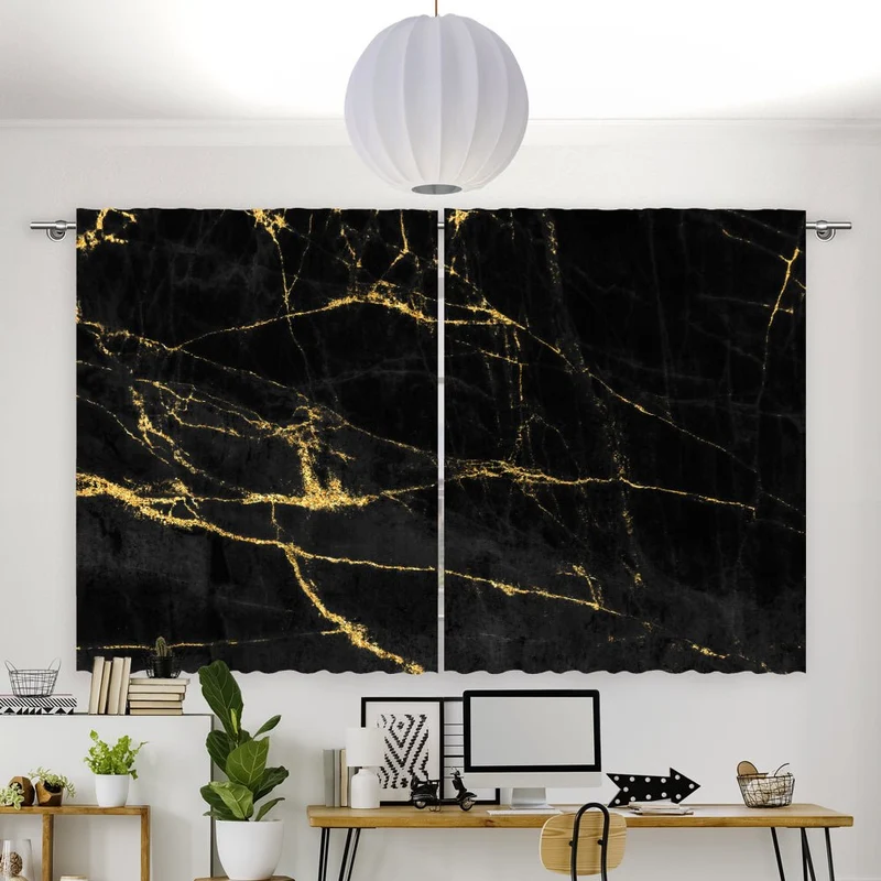 Vorhang Motiv "Schwarz Goldener Hintergrund"