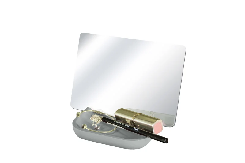 Kosmetikspiegel TRAY MIRROR Platinfarben