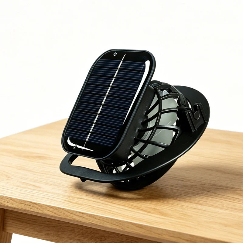 Unisex nan tragbar solardrevet mini-vifte med integrert solcellepanel Luvikno