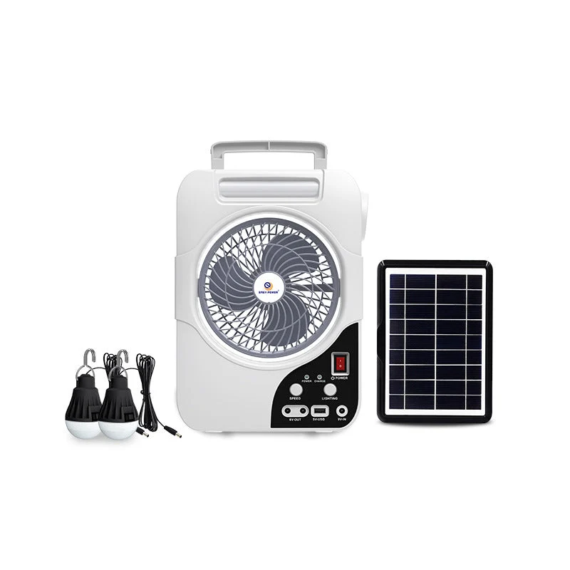 Unisex nan bærbart sol ventilasjonsanlegg med integrert batteri, LED-lamper og USB-kontakt Luvikno