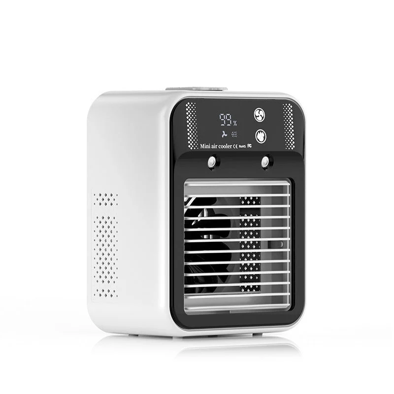 Unisex nan bærbar Mini-luftkjøler med luftfukter digitalt display USB-drift Luvikno