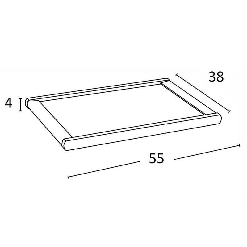 ARIT DRINK – Frühstückstablett aus Buchenholz mit Aluminiumgriffen, 55 × 38 cm, Kirschbaumfarbe, Made in Italy