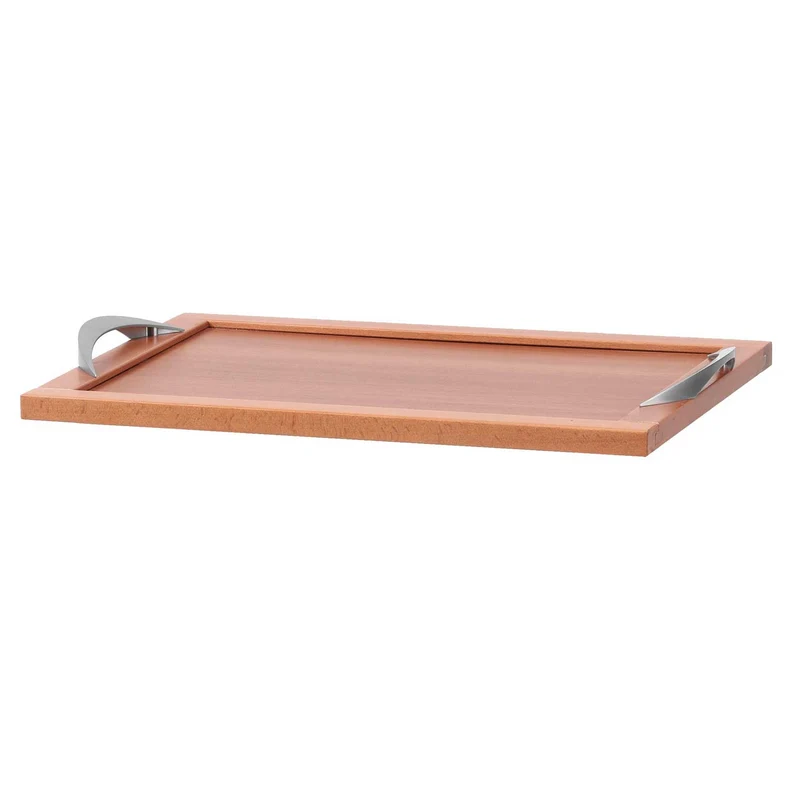 ARIT DRINK – Frühstückstablett aus Buchenholz mit Aluminiumgriffen, 55 × 38 cm, Kirschbaumfarbe, Made in Italy