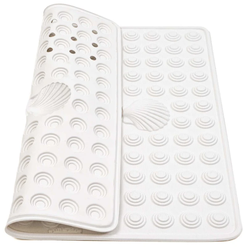 Tatkraft Shell – Rutschfeste Duschmatte, 48 × 48 cm, schimmelresistent, maschinenwaschbar, PVC, Weiß, Made in Italy