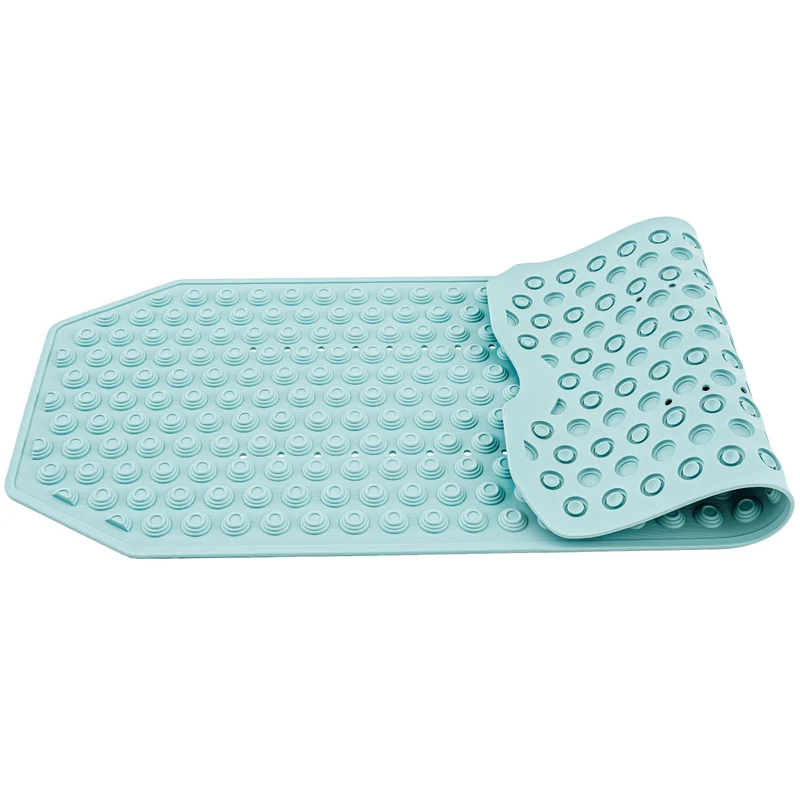 Tatkraft Secure – rutschfeste Badewannenmatte für Senioren und Kinder, 40 × 103 cm, 153 Saugnäpfe, Blau, Made in Italy