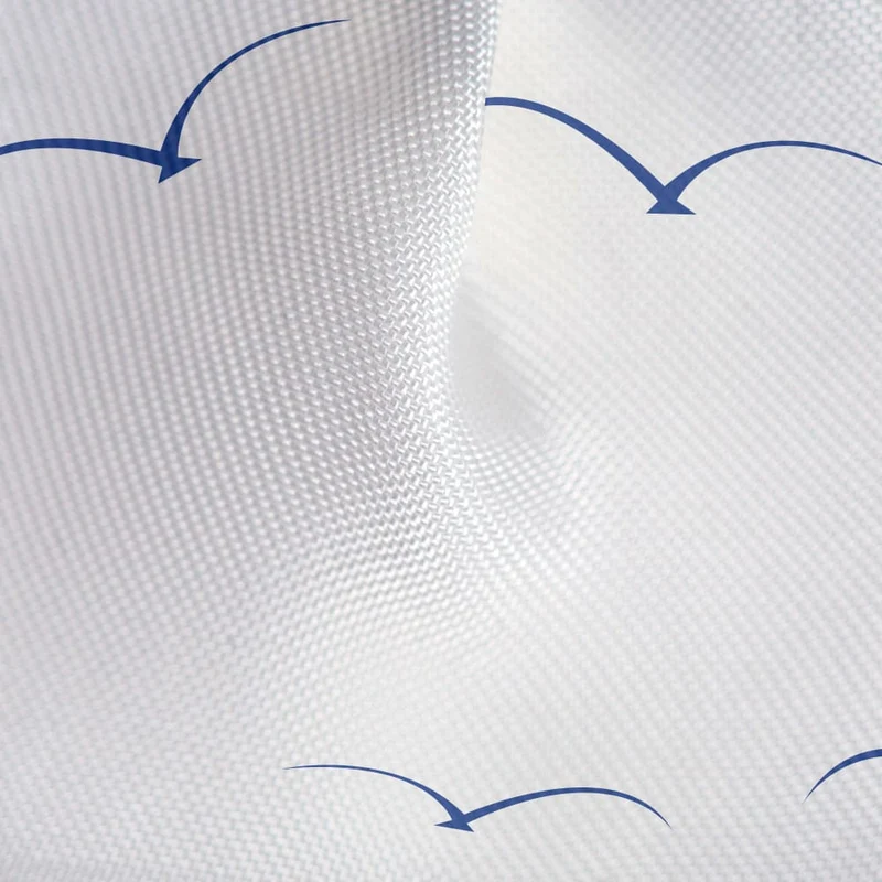 Tatkraft Seagulls - Duschvorhang, Duschvorhang Badewanne, Duschvorhang Textil, Duschvorhang Modern, mit 12 Vorhangringen, Textil Polyester, 180x180 cm