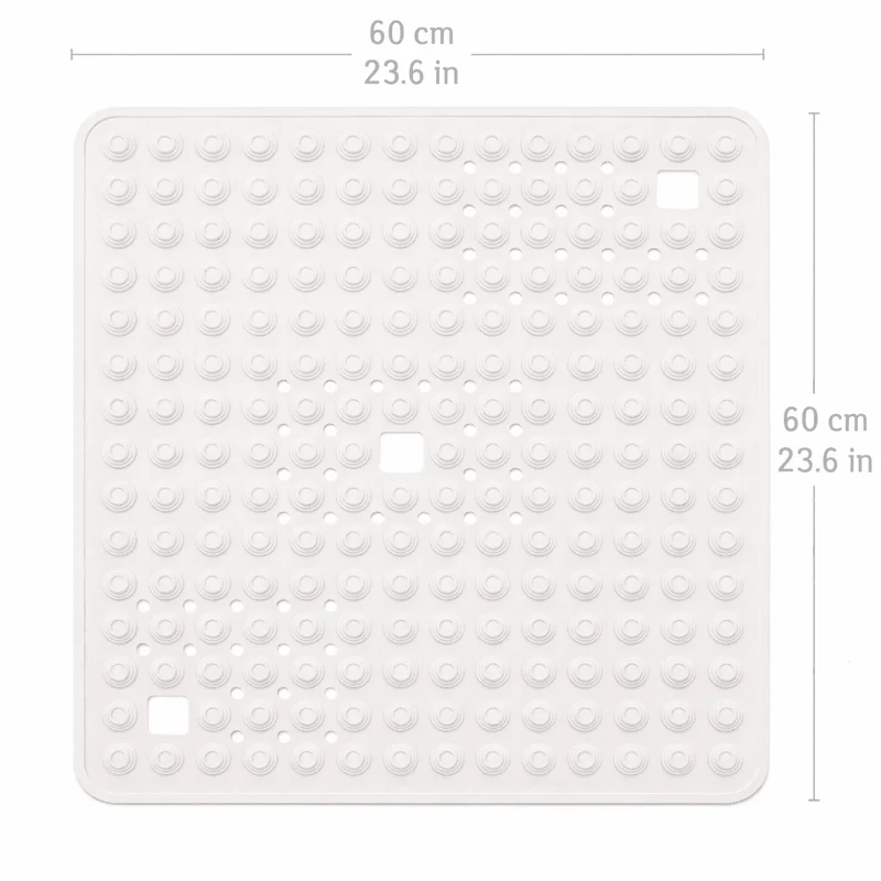 Tatkraft Detail – Rutschfeste Duschmatte für Senioren und Kinder, 60 × 60 cm, Weiß, Made in Italy