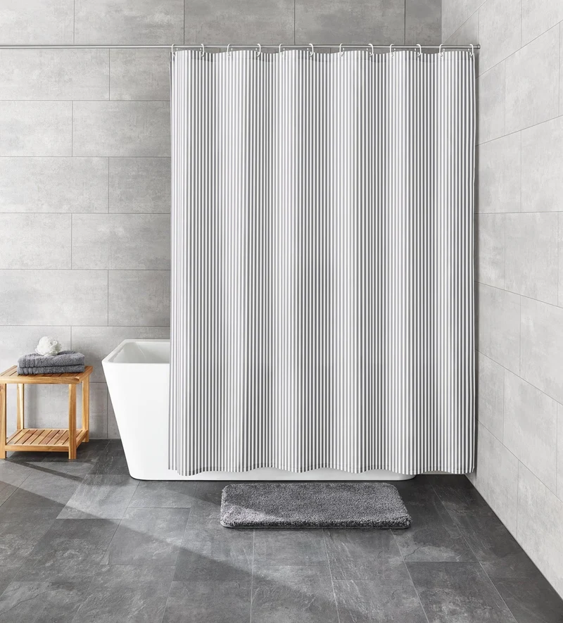 Duschvorhang Textil SANNA Grau 180 x 200 cm