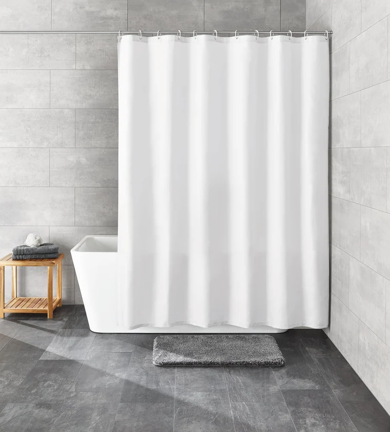 Duschvorhang Textil KITO Schneeweiß 120 x 200 cm