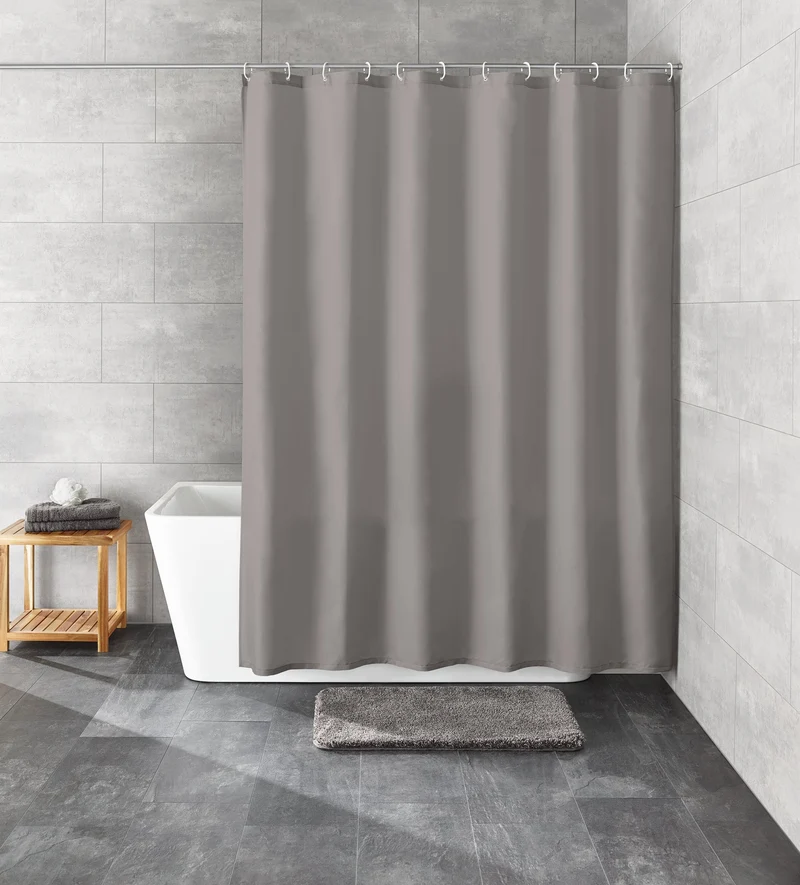 Duschvorhang Textil KITO Schiefer 180 x 200 cm