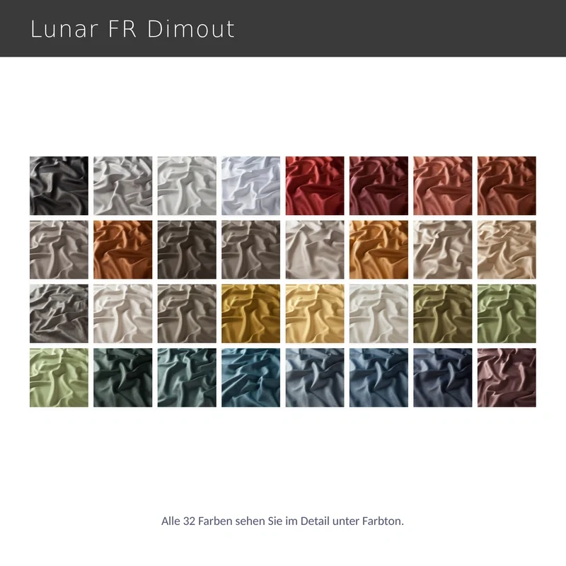 Lunar FR – moderner schallabsorbierender Satin Verdunkelungsvorhang nach Maß