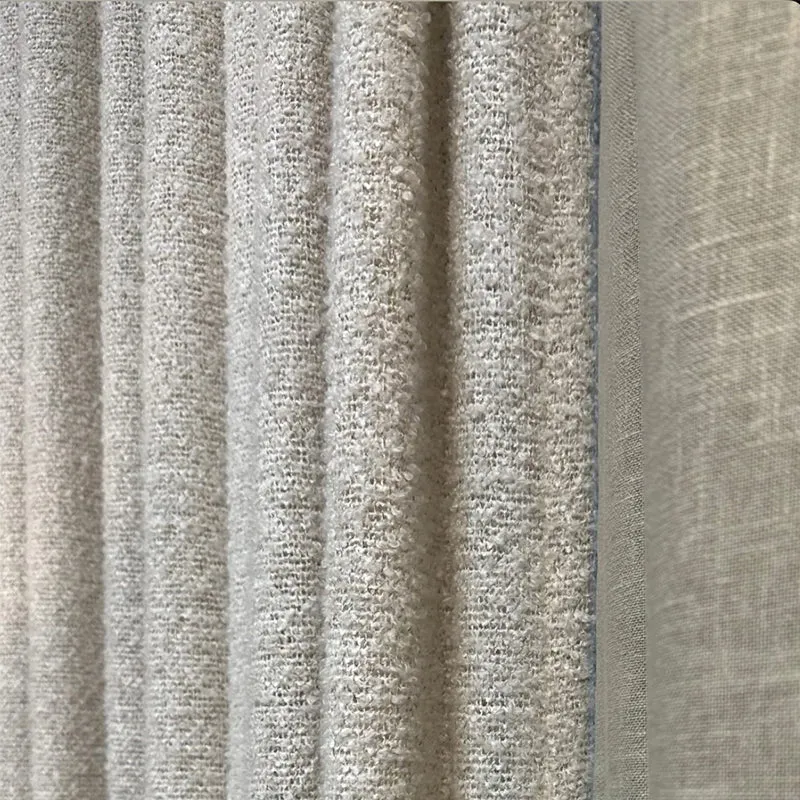 Malva – blickdichter Vorhang in hochwertiger Bouclé-Optik natürlicher Look nach Maß
