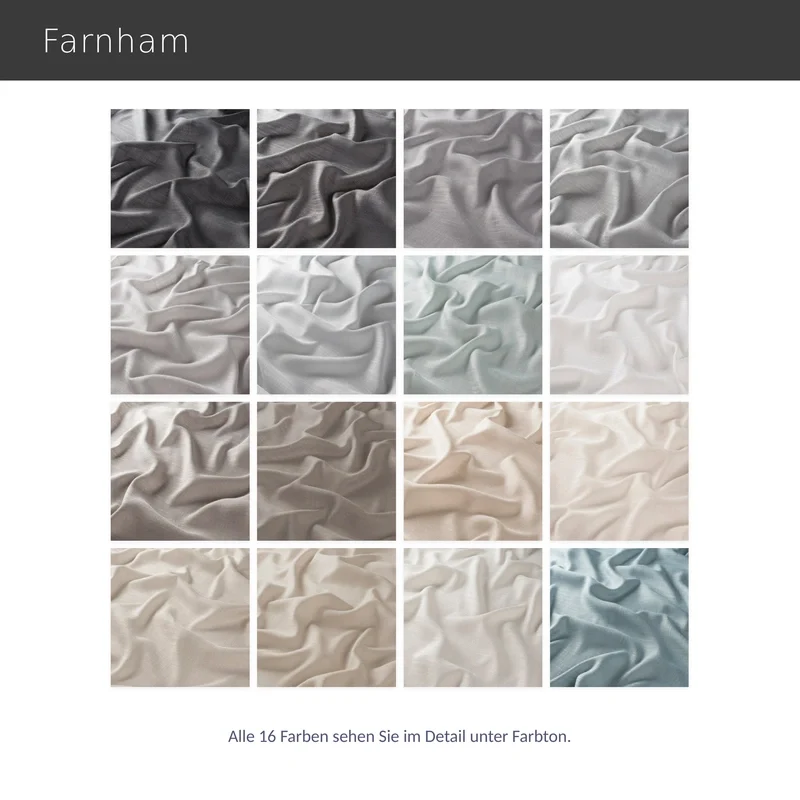 Hochwertiges halbtransparentes Raffrollo nach Maß – Farnham in Leinenoptik