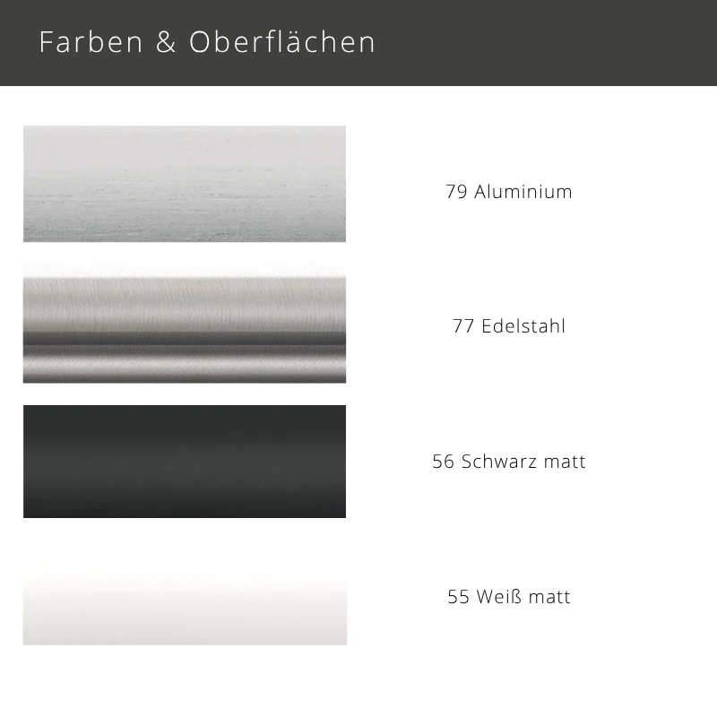 Interstil W6.2 – ultraflache Wellenvorhangschiene 1-läufig zur Deckenmontage
