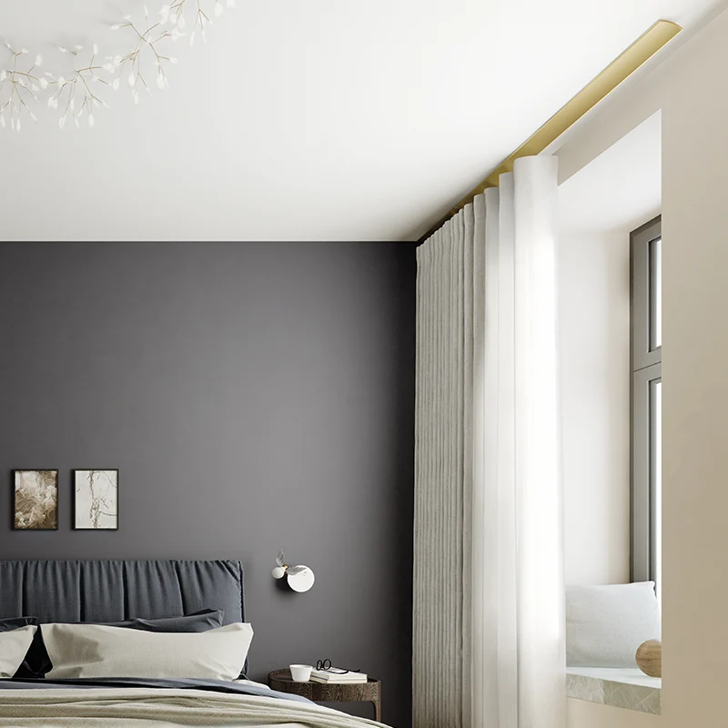 Interstil W2 – hochwertige Design-Wellenvorhangschiene zur Deckenmontage