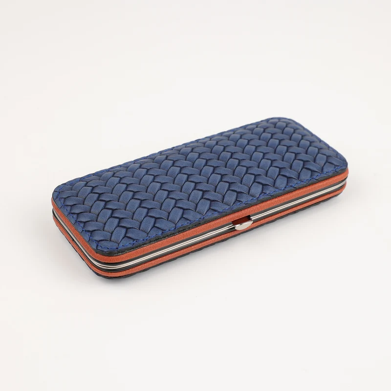 Großes Maniküre Etui 5-teilig - Frame (L) - dunkelblau/ coxorange
