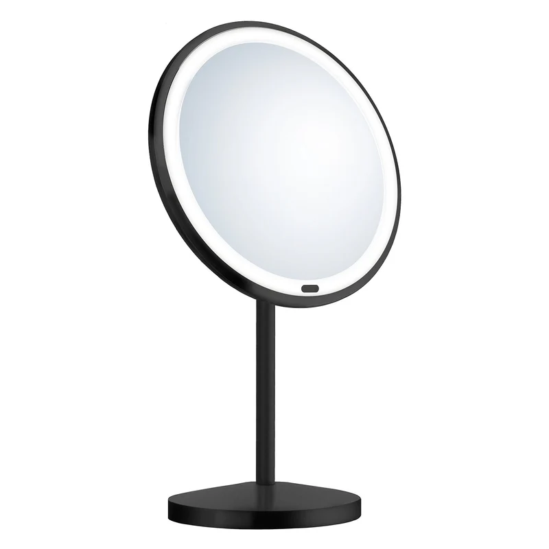 Kosmetikspiegel mit LED, Standmodell, 7-fach, schwarz, Art.Nr. 625