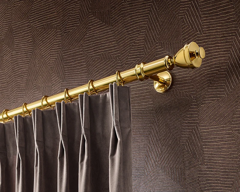 Interstil Juwel – 1-/2-läufige edle Messing-Vorhangstange Ø 30 mm Wandmontage nach Maß