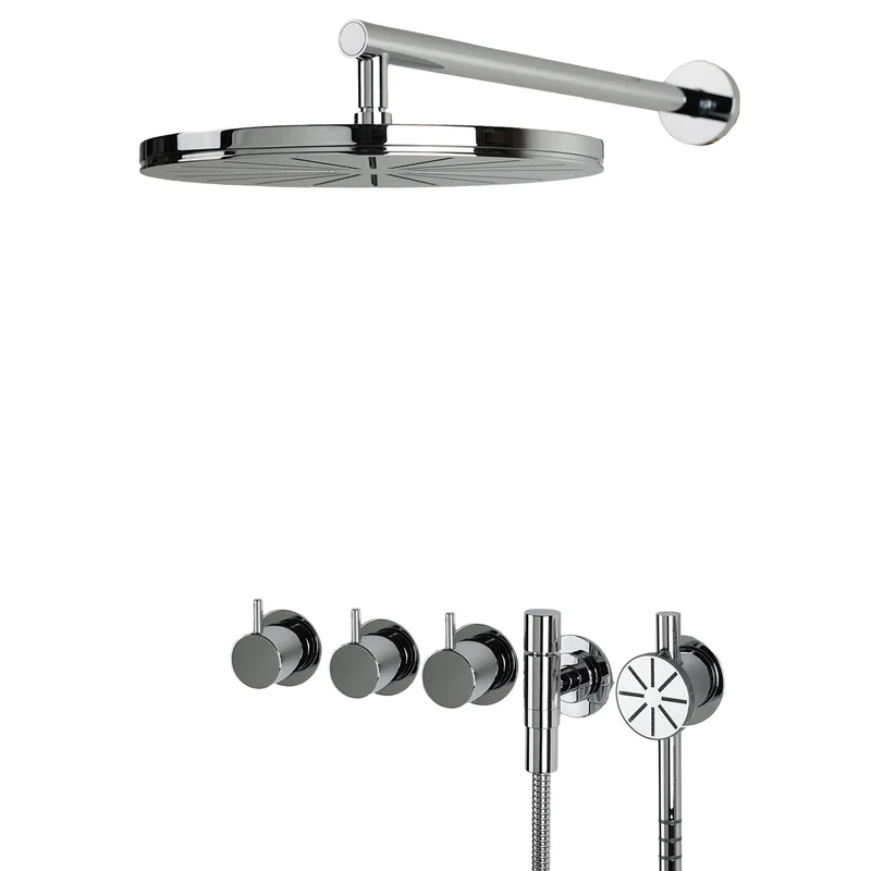 Vola Thermostat-Regendusche mit Rundkopfhandbrause 5471S-061