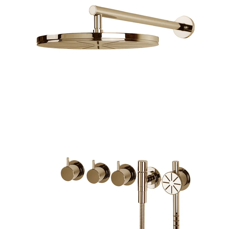 Vola Thermostat-Regendusche mit Rundkopfhandbrause 5471S-061