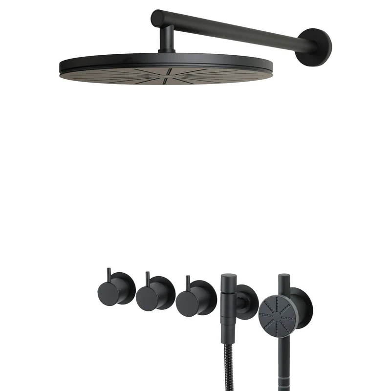 Vola Thermostat-Regendusche mit Rundkopfhandbrause 5471S-061