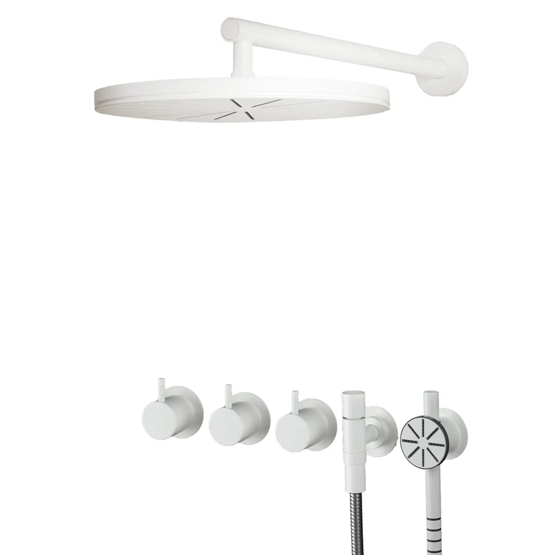 Vola Thermostat-Regendusche mit Rundkopfhandbrause 5471S-061