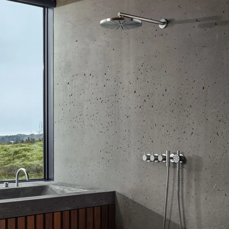 Vola Thermostat-Regendusche mit Rundkopfhandbrause 5471S-061