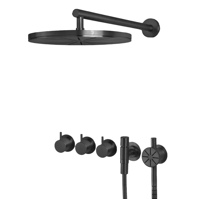Vola Thermostat-Regendusche mit Rundkopfhandbrause 5471S-061