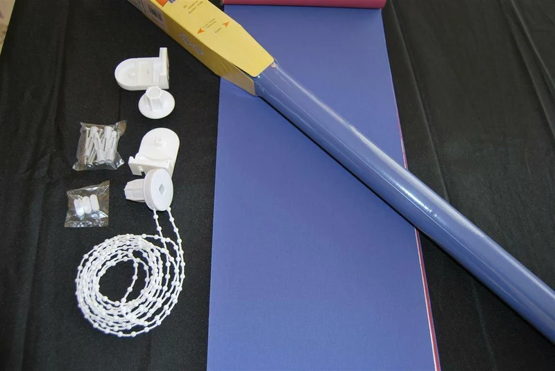 Rollo Seitenzug Verdunkelungsrollo blau BxH 82x180cm für Wand/Decken