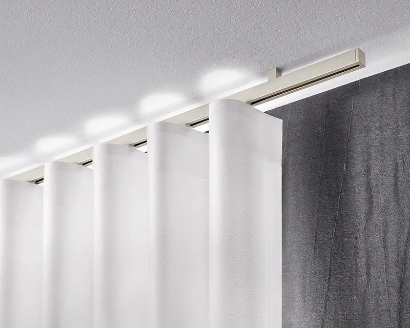 Interstil Cubus 2 – 1-läufige moderne quadratische Gardinenschiene 20mm Deckenmontage