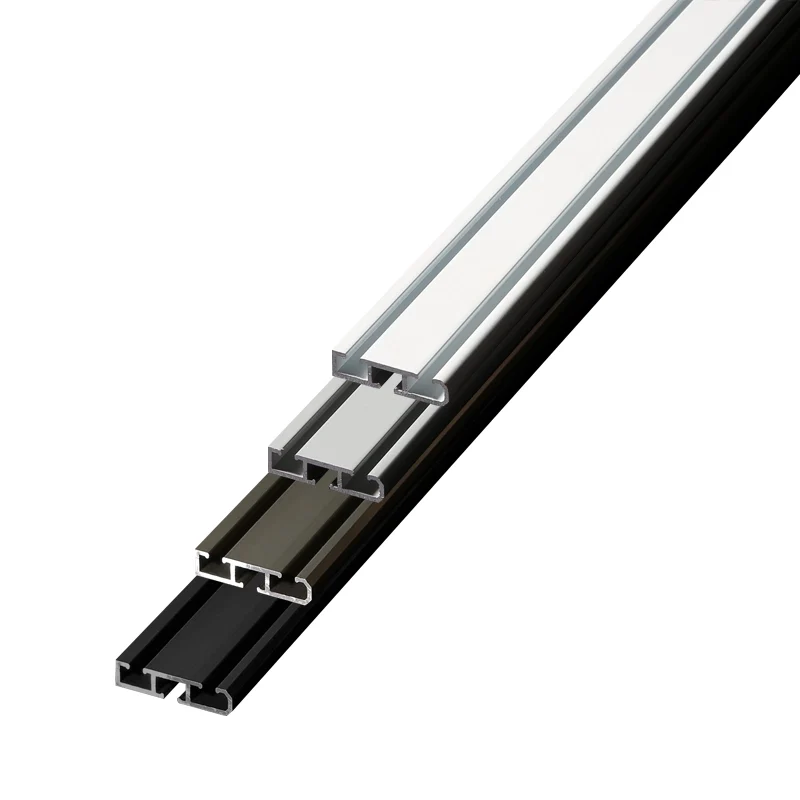 Döfix APS 1/2 – 1-/2-läufige flache Aluminium-Gardinenschiene mit optionaler Design-Blende