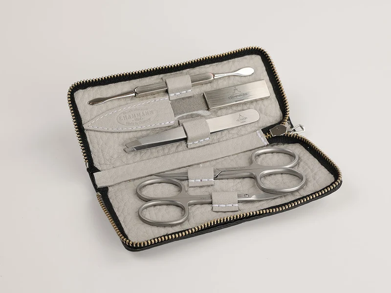 Maniküre Etui 5-Teilig ZIP (L) INOX - Zement