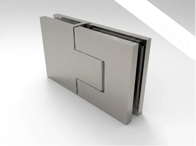 Pendeltürband Sauna 180° Glas-Glas, einstellbar, für 8 mm Glas, 12 Oberflächen, Art.Nr. BELS380