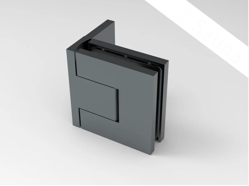 Pendeltürband Sauna 90° Glas-Wand, einstellbar, für 8 mm Glas, 12 Oberflächen, Art.Nr. BELS344