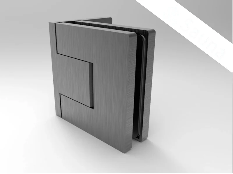 Pendeltürband Sauna 90° Glas-Wand, einstellbar, für 8 mm Glas, 12 Oberflächen, Art.Nr. BELS344