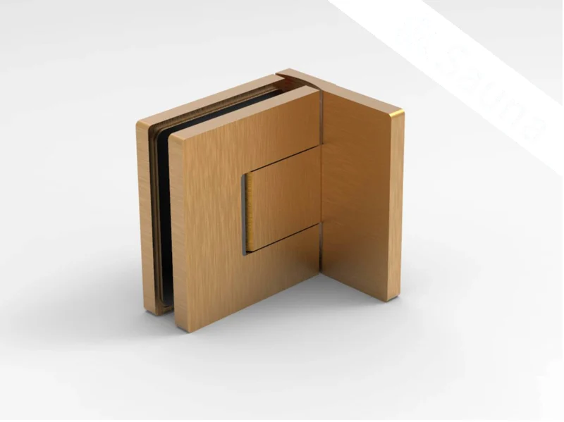 Pendeltürband Sauna 90° Glas-Wand, einstellbar, für 8 mm Glas, 12 Oberflächen, Art.Nr. BELS344