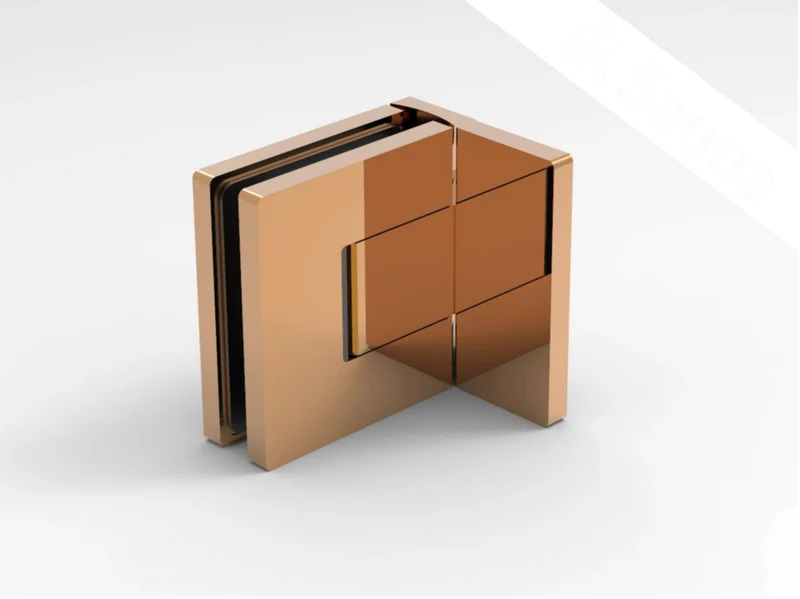 Pendeltürband Sauna 90° Glas-Wand, einstellbar, für 8 mm Glas, 12 Oberflächen, Art.Nr. BELS344