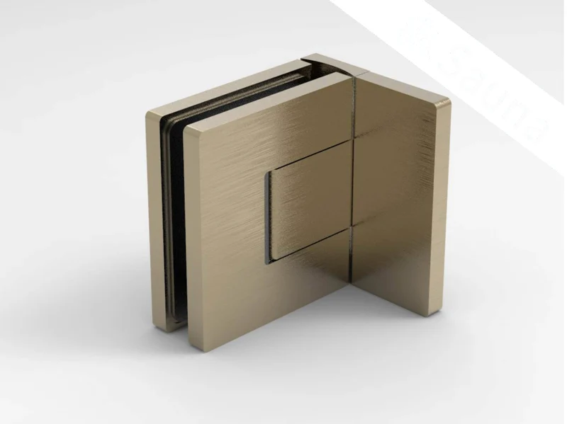 Pendeltürband Sauna 90° Glas-Wand, einstellbar, für 8 mm Glas, 12 Oberflächen, Art.Nr. BELS344