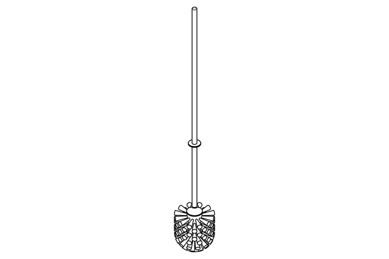 Giese Ersatz-WC-Bürste mit langem Stiel, schwarz matt, weißer Bürstenkopf, Art.Nr. 81305