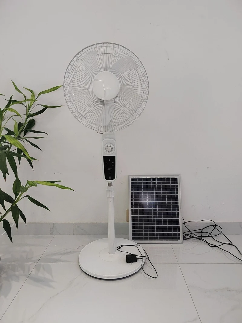 Unisex solcel-drevet stående vifte med intelligent energistyring Luvikno