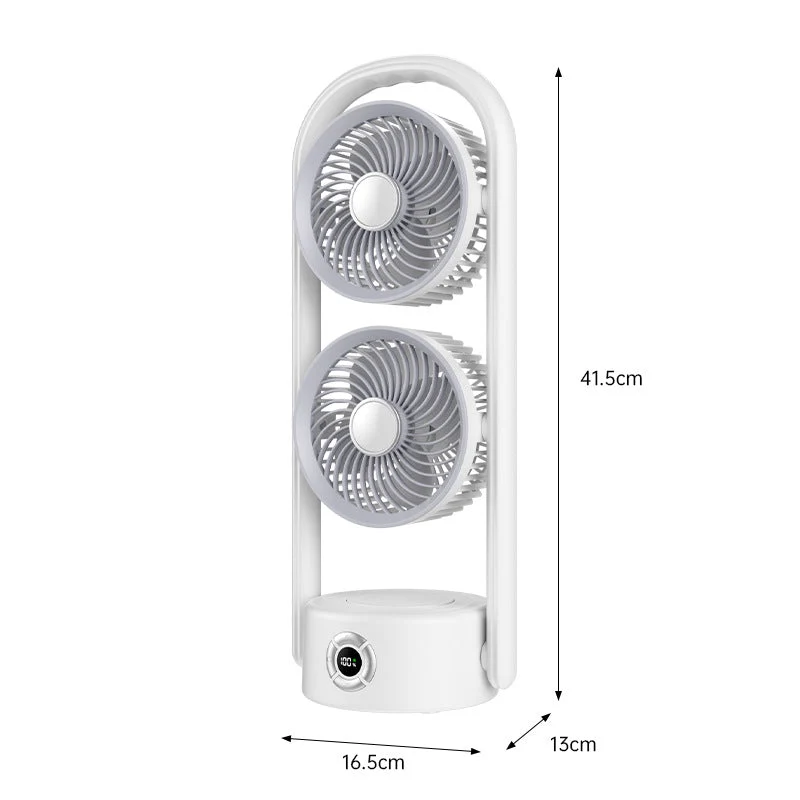 Men's Dual-Head Portable Cooling Fan Luvikno