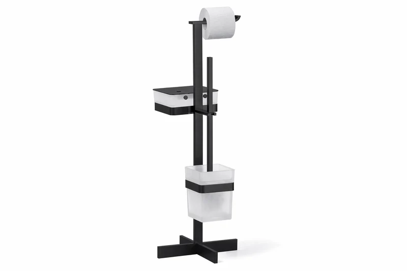 Giese WC-Ständer mit Bürstengarnitur und Glasbehälter für Feuchtpapier, Standmodell freistehend, Art.Nr. 31789