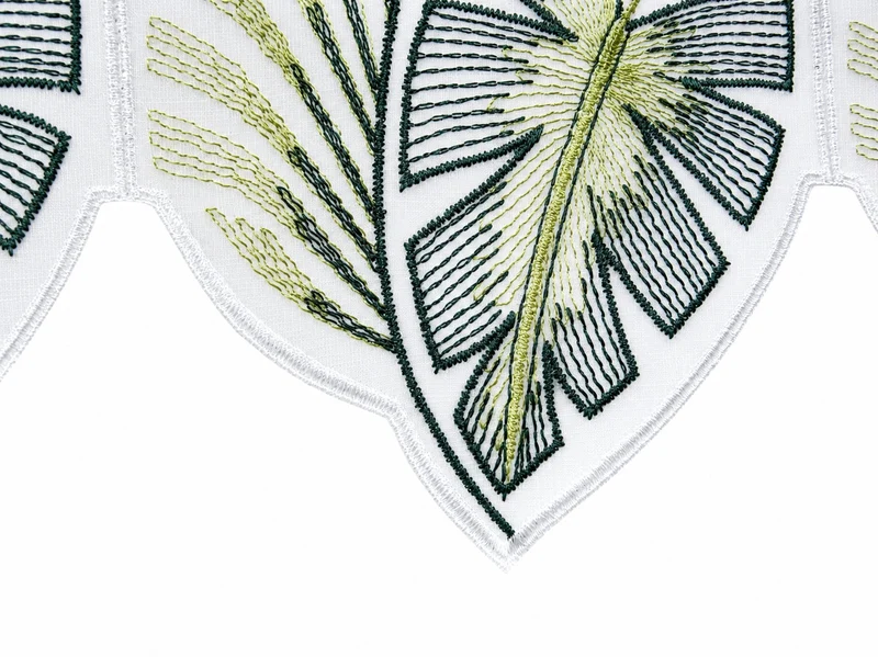 nach Maß Scheibengardine Monstera grün Höhe 45cm