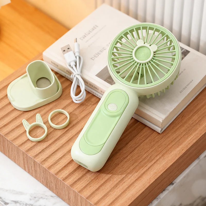 Unisex nan kompakt USB Håndvifte med avtakbar stangfot og stille motor Luvikno