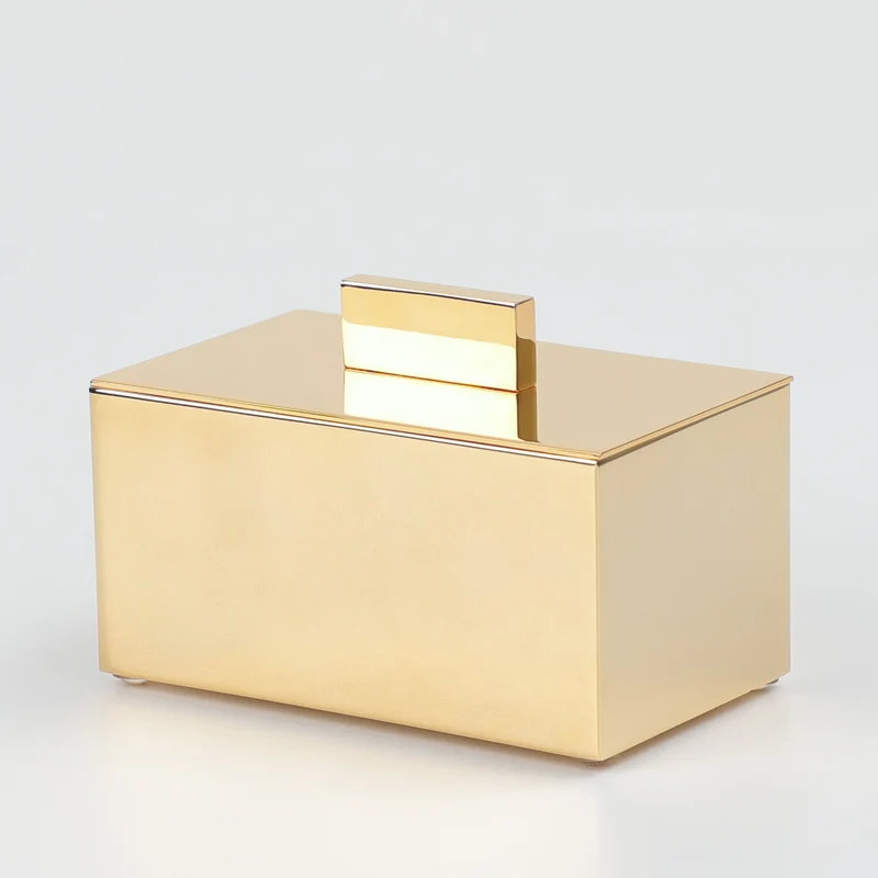 Wattestäbchendose Box Lineal Gold