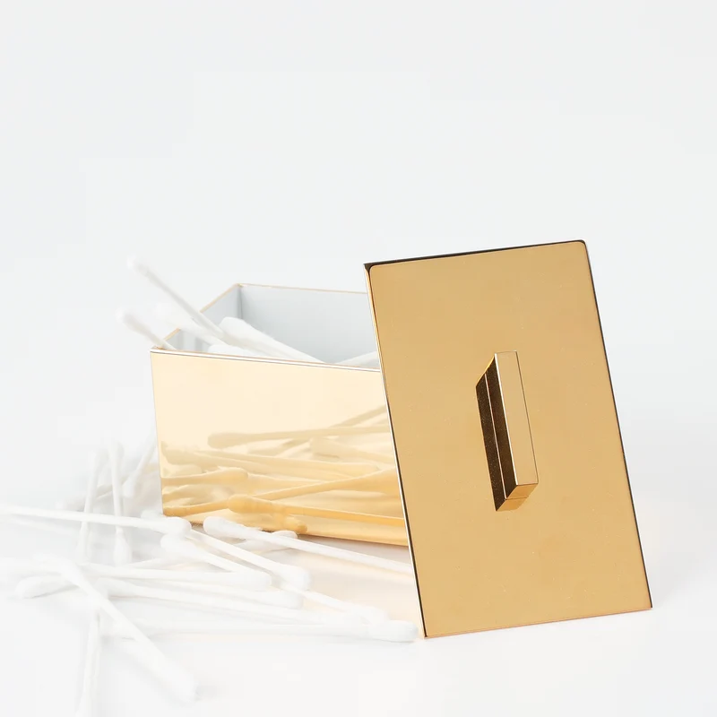 Wattestäbchendose Box Lineal Gold