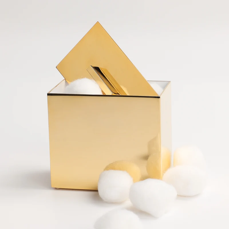 Wattebällchendose Box Lineal Gold